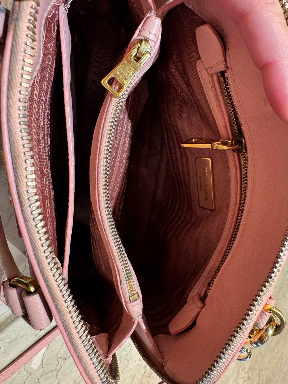 Prada Small Pink Promenade Bag, Gold Hardware - Picture 14 of 16